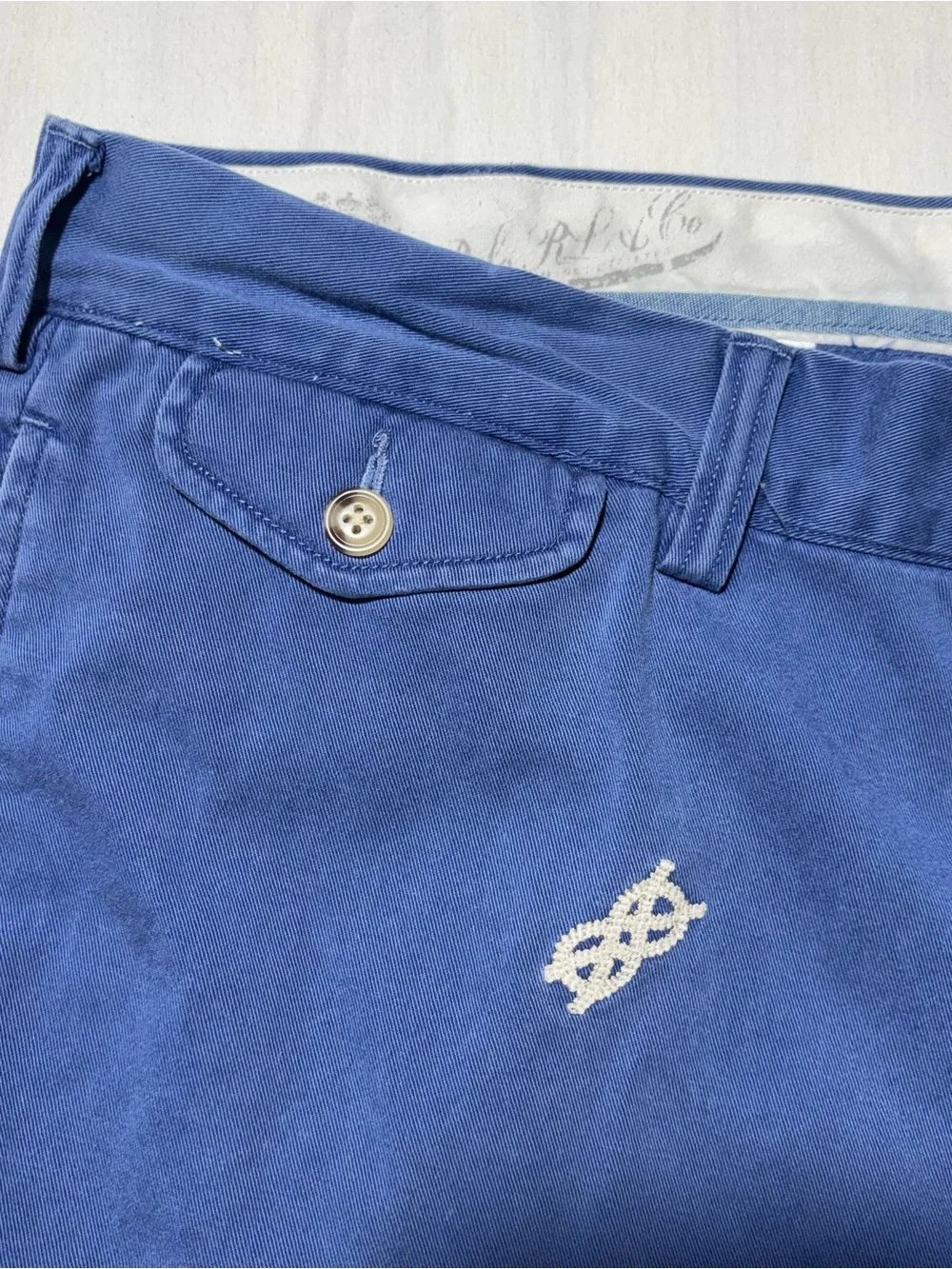 Polo by Ralph Lauren Blue Embroidered Knot Shorts